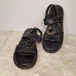 Born Black Leather Strappy Sandals